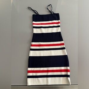 Melbourne-based striped mini dress